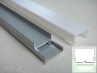 LED Aluminium Profil flach 2m Mattcover opal (¤ 21,45/m)