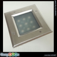 LED Bodeneinbaustrahler quadratisch 9x1 Watt warm-weiß