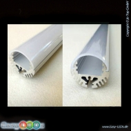 LED Aluminium Profil rund 2m Mattcover opal (¤ 21,45/m)